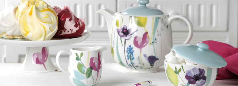 Portmeirion Water Garden Fourchette à Pâtisserie, Set De 6, Multicolore